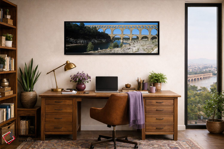 تابلو دکوراتیو Pont Du Gard, Nimes, Gard, Languedoc-Rousillon, France… اثر پانورامیک ایمجز - D3B