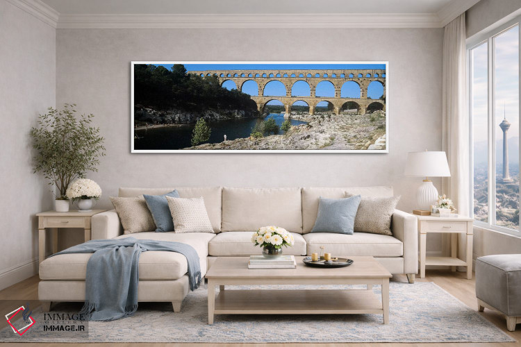 تابلو دکوراتیو Pont Du Gard, Nimes, Gard, Languedoc-Rousillon, France… اثر پانورامیک ایمجز - D4W