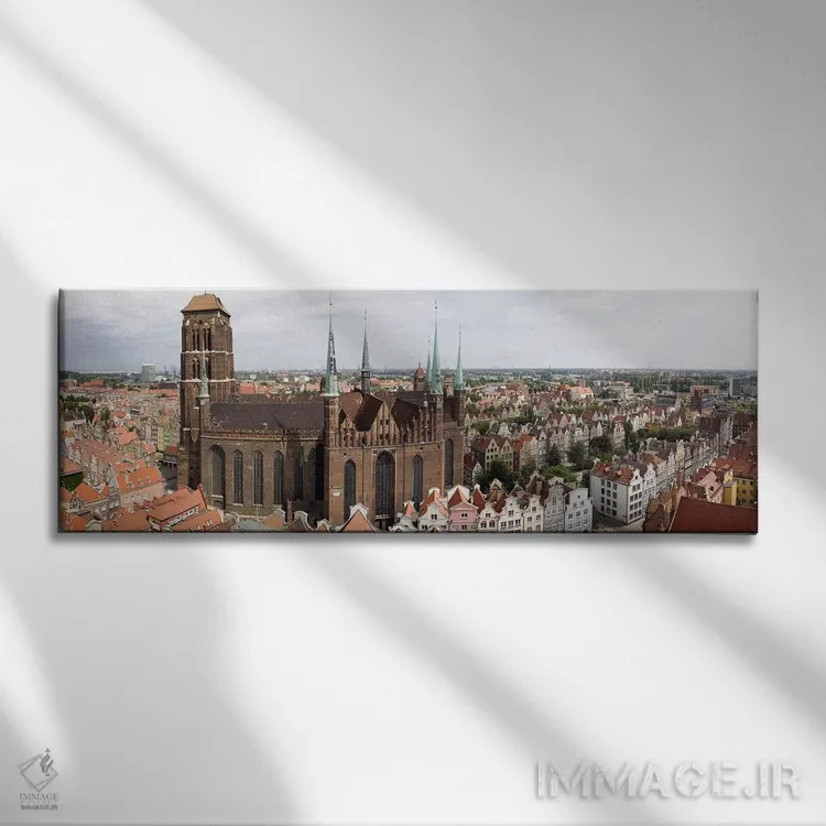 تابلو دکوراتیو Gdansk, Pomeranian Voivodeship, Poland,کلیسای جامع در ش… اثر پانورامیک ایمجز - نمای روبهرو روی دیوار