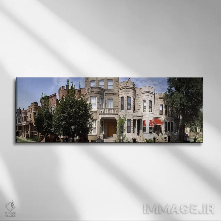 تابلو دکوراتیو Chicago, Cook County, Illinois, USA,نمای ۱۸۰ درجه از سا… اثر پانورامیک ایمجز - نمای روبهرو روی دیوار