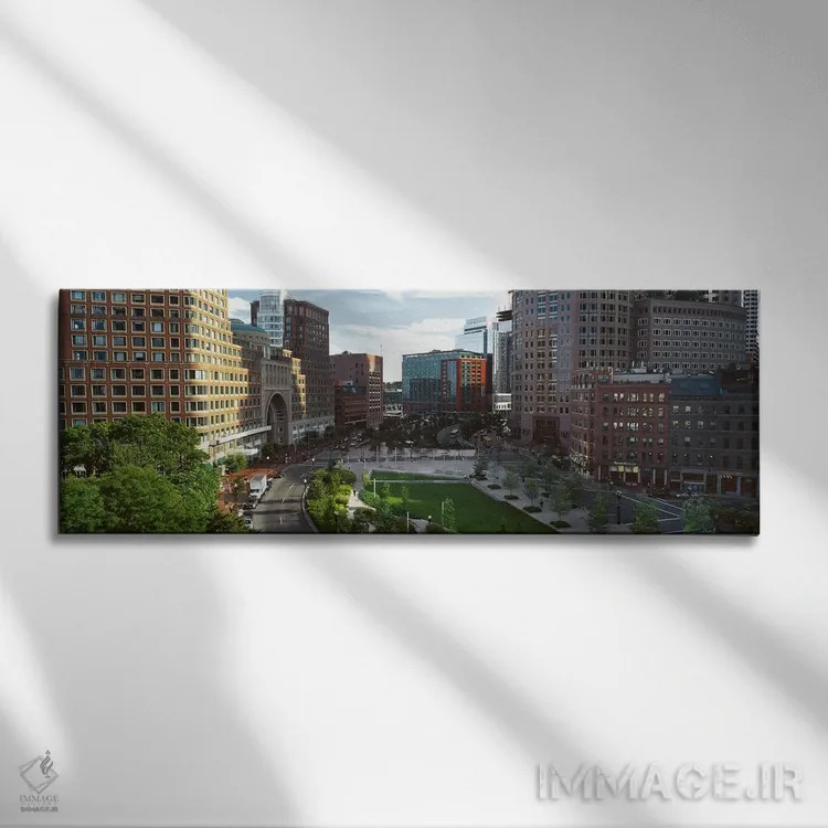 تابلو دکوراتیو Atlantic Avenue, Wharf District, Boston, Suffolk County… اثر پانورامیک ایمجز - نمای روبهرو روی دیوار