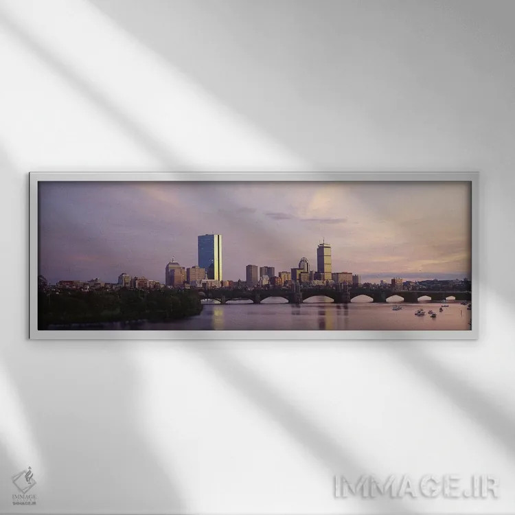 تابلو دکوراتیو Boston, Suffolk County, Massachusetts, USA,خط افق بک بی… اثر پانورامیک ایمجز - نمای قابدار سفید