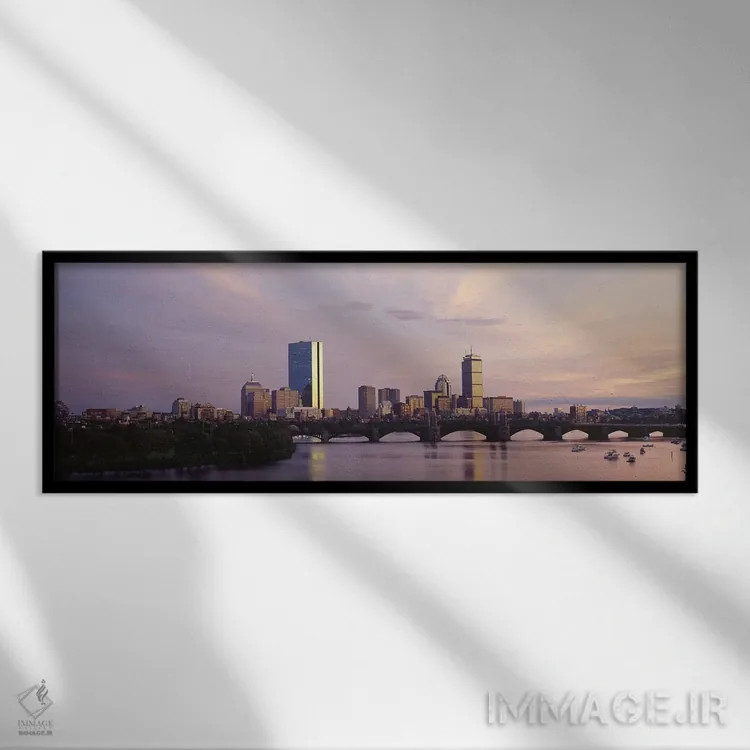 تابلو دکوراتیو Boston, Suffolk County, Massachusetts, USA,خط افق بک بی… اثر پانورامیک ایمجز - نمای قابدار مشکی