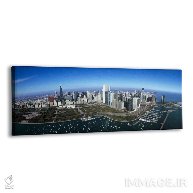 تابلو دکوراتیو Millennium Park, Lake Michigan, Chicago, Cook County, I… اثر پانورامیک ایمجز - نمای پرسپکتیو محصول