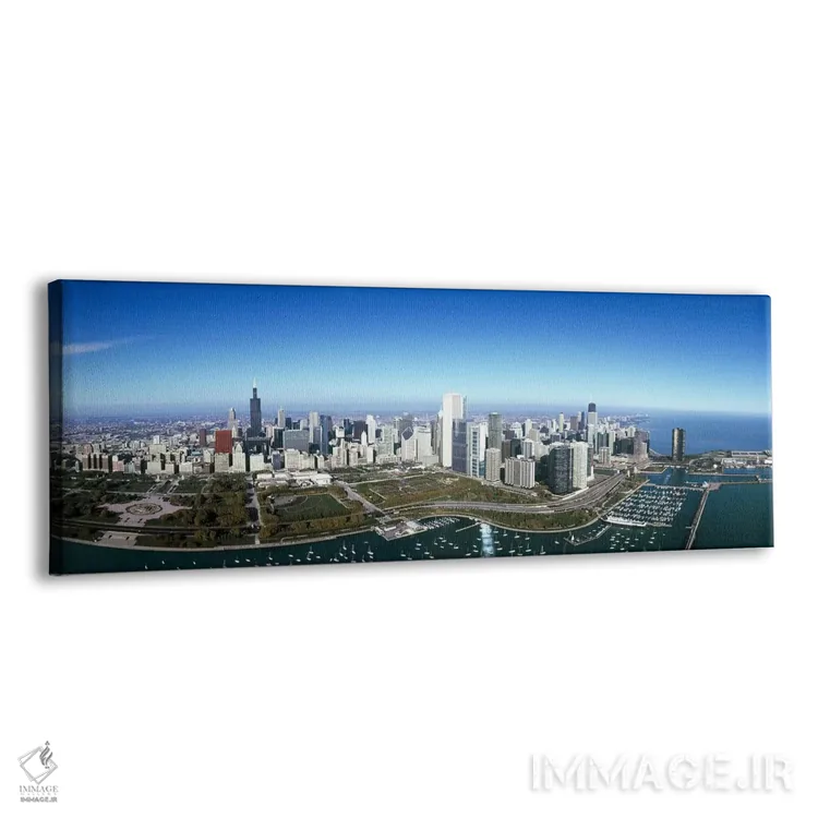 تابلو دکوراتیو Millennium Park, Lake Michigan, Chicago, Cook County, I… اثر پانورامیک ایمجز - نمای پرسپکتیو محصول