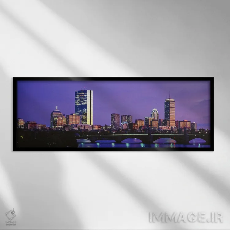 تابلو دکوراتیو Boston, Suffolk County, Massachusetts, USA,آسمان یاسی ب… اثر پانورامیک ایمجز - نمای قابدار مشکی
