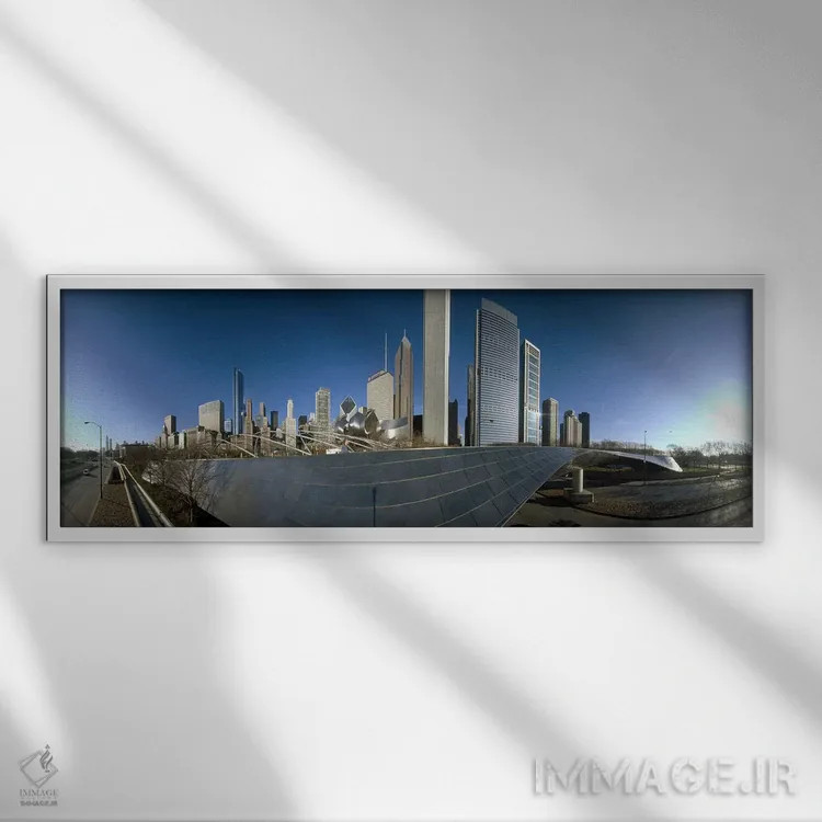 تابلو دکوراتیو Millennium Park, Jay Pritzker Pavilion, Lake Shore Driv… اثر پانورامیک ایمجز - نمای قابدار سفید