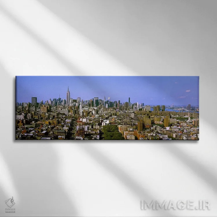 تابلو دکوراتیو New York City, New York State, USA,نمای ۱۸۰ درجه ای از… اثر پانورامیک ایمجز - نمای روبهرو روی دیوار