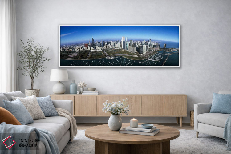 تابلو دکوراتیو Millennium Park, Lake Michigan, Chicago, Cook County, I… اثر پانورامیک ایمجز - D3W