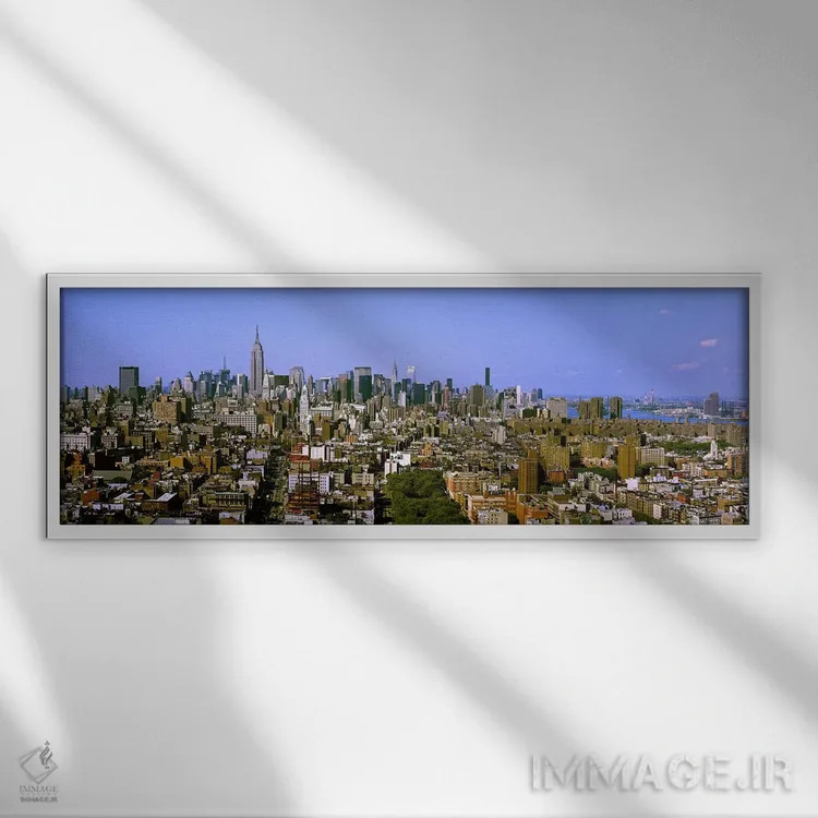 تابلو دکوراتیو New York City, New York State, USA,نمای ۱۸۰ درجه ای از… اثر پانورامیک ایمجز - نمای قابدار سفید