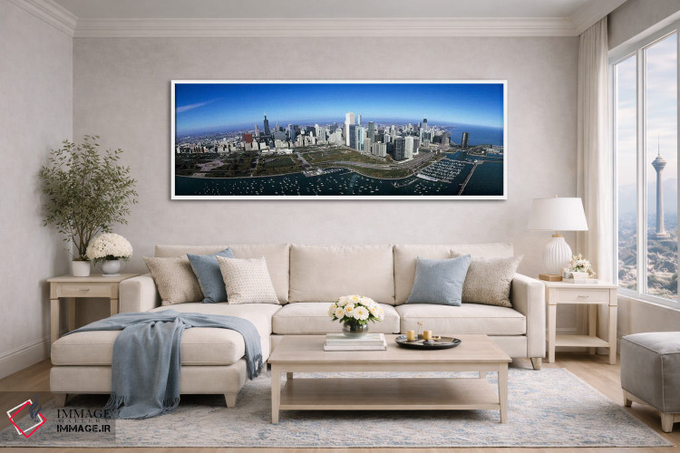 تابلو دکوراتیو Millennium Park, Lake Michigan, Chicago, Cook County, I… اثر پانورامیک ایمجز - D4W
