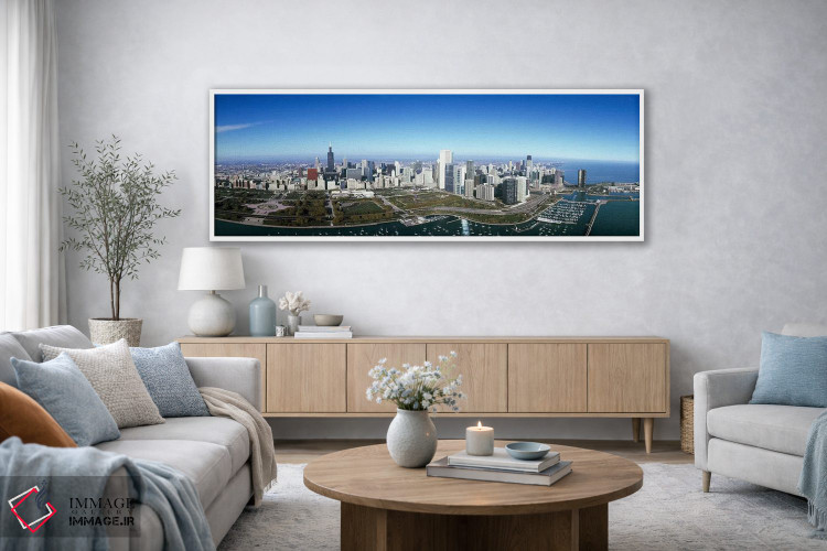 تابلو دکوراتیو Millennium Park, Lake Michigan, Chicago, Cook County, I… اثر پانورامیک ایمجز - D3W