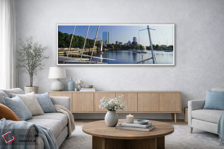 تابلو دکوراتیو Charles River, Back Bay, Boston, Suffolk County, Massac… اثر پانورامیک ایمجز - D3W