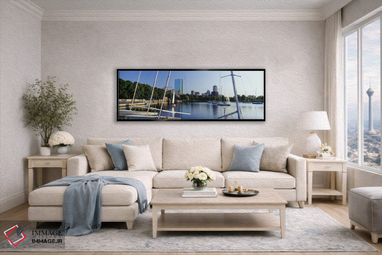 تابلو دکوراتیو Charles River, Back Bay, Boston, Suffolk County, Massac… اثر پانورامیک ایمجز - D5B