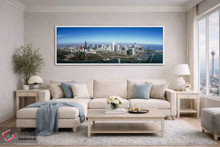 تابلو دکوراتیو Millennium Park, Lake Michigan, Chicago, Cook County, I… اثر پانورامیک ایمجز - D4W