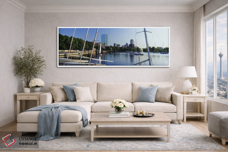 تابلو دکوراتیو Charles River, Back Bay, Boston, Suffolk County, Massac… اثر پانورامیک ایمجز - D4W