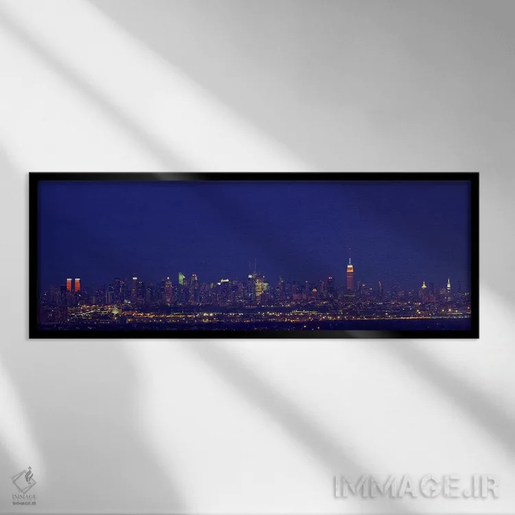 تابلو دکوراتیو New York City, New York State, USA,ساختمان ها در شهر رو… اثر پانورامیک ایمجز - نمای قابدار مشکی