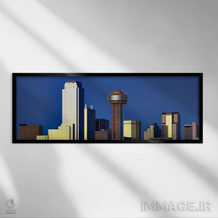 تابلو دکوراتیو Reunion Tower, Dallas, Texas, USA,آسمان خراش ها در شهر… اثر پانورامیک ایمجز - نمای قابدار مشکی