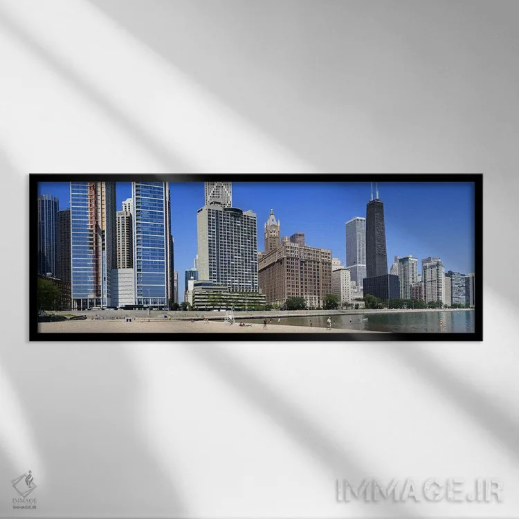تابلو دکوراتیو Ohio Street Beach, Lake Shore Drive, Lake Michigan, Chi… اثر پانورامیک ایمجز - نمای قابدار مشکی