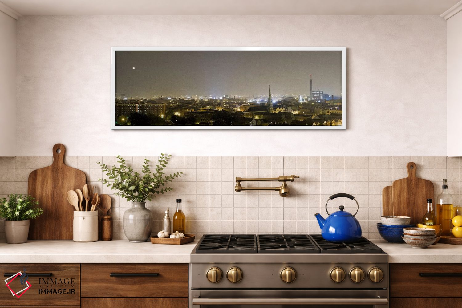 تابلو دکوراتیو Pilsen, Chicago, Illinois, USA,ساختمان ها در شهر روشن د… اثر پانورامیک ایمجز - D1W