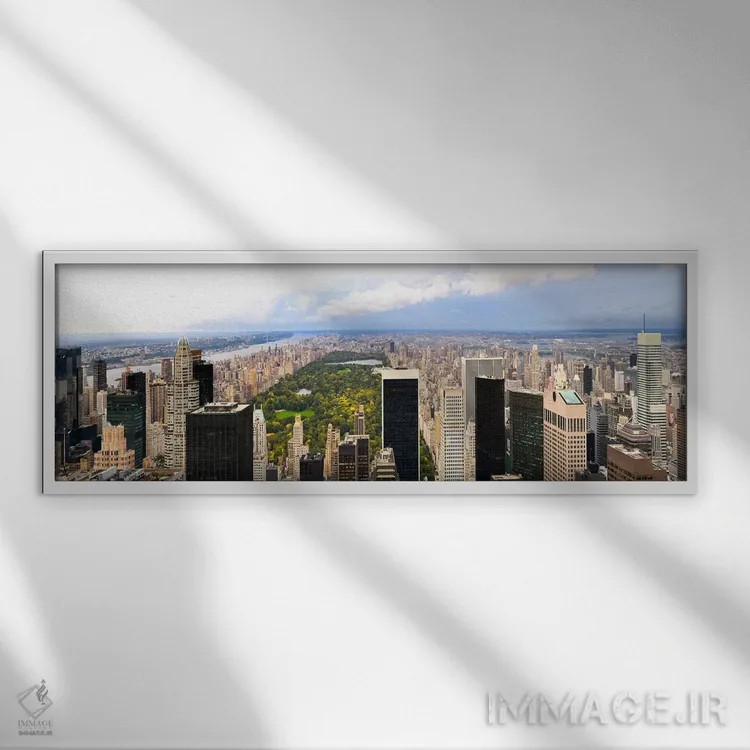 تابلو دکوراتیو Central Park, Upper Manhattan, Manhattan, New York City… اثر پانورامیک ایمجز - نمای قابدار سفید