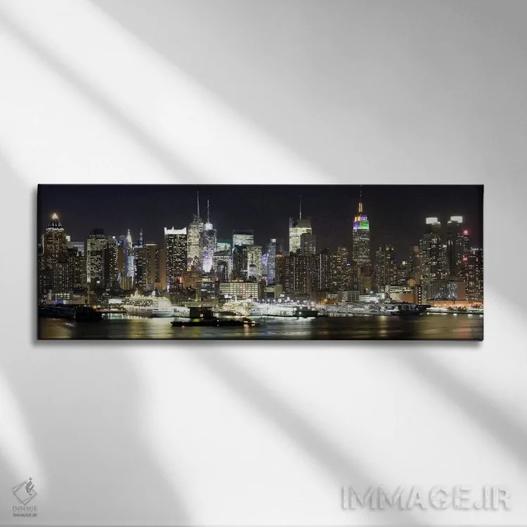 تابلو دکوراتیو Hudson River, Midtown Manhattan, Manhattan, New York Ci… اثر پانورامیک ایمجز - نمای روبهرو روی دیوار