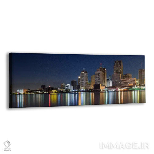 تابلو دکوراتیو Detroit River, Detroit, Michigan, USA,ساختمان ها در شهر… اثر پانورامیک ایمجز - نمای پرسپکتیو محصول