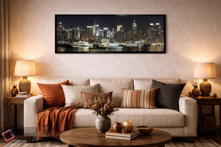 تابلو دکوراتیو Hudson River, Midtown Manhattan, Manhattan, New York Ci… اثر پانورامیک ایمجز - D6B