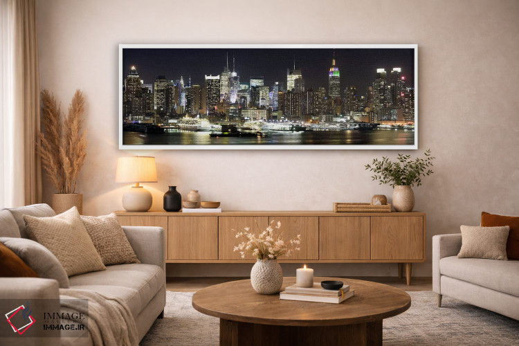 تابلو دکوراتیو Hudson River, Midtown Manhattan, Manhattan, New York Ci… اثر پانورامیک ایمجز - D4W