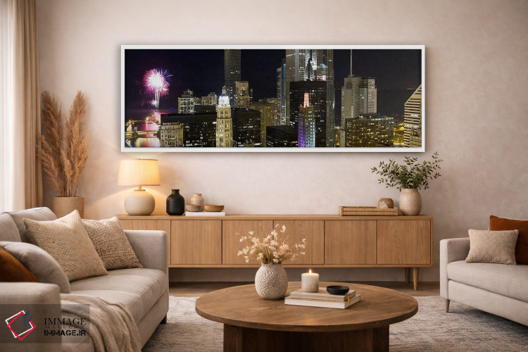 تابلو دکوراتیو Lake Michigan, Chicago, Illinois, USA,آسمان خراش ها و ن… اثر پانورامیک ایمجز - D5W