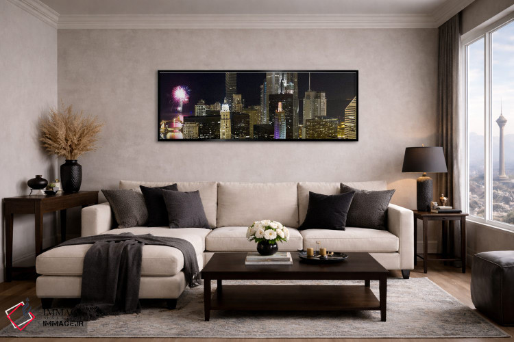 تابلو دکوراتیو Lake Michigan, Chicago, Illinois, USA,آسمان خراش ها و ن… اثر پانورامیک ایمجز - D6B