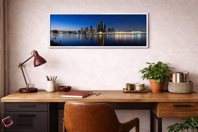 تابلو دکوراتیو Detroit River, Detroit, Michigan, USA #2,ساختمان ها در… اثر پانورامیک ایمجز - D3W