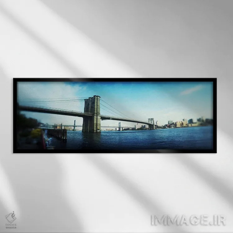 تابلو دکوراتیو Brooklyn Bridge, East River, Brooklyn, New York City, N… اثر پانورامیک ایمجز - نمای قابدار مشکی