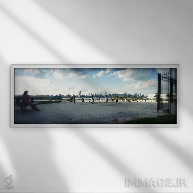 تابلو دکوراتیو East River Park, East River, Williamsburg, Brooklyn, Ne… اثر پانورامیک ایمجز - نمای قابدار سفید
