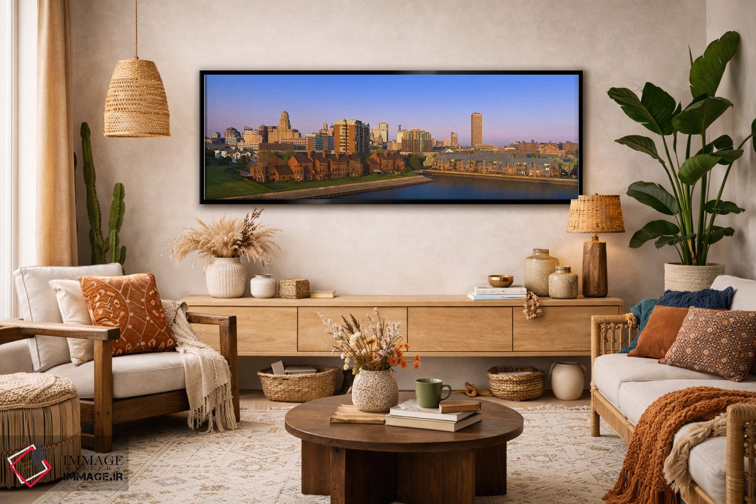 تابلو دکوراتیو Buffalo, New York State, USA,نمای زاویه بالا از شهر، بو… اثر پانورامیک ایمجز - D3B