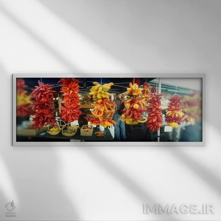 تابلو دکوراتیو Pike Place Market, Seattle, King County, Washington Sta… اثر پانورامیک ایمجز - نمای قابدار سفید