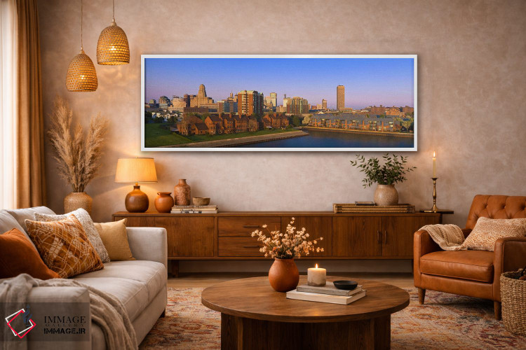 تابلو دکوراتیو Buffalo, New York State, USA,نمای زاویه بالا از شهر، بو… اثر پانورامیک ایمجز - D4W
