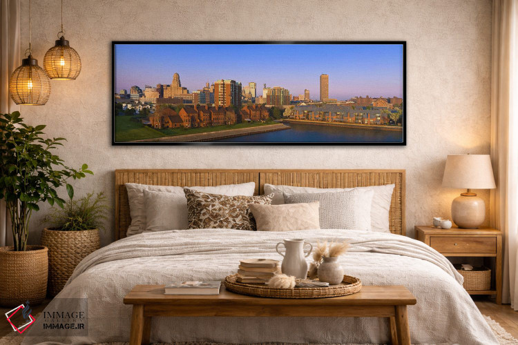 تابلو دکوراتیو Buffalo, New York State, USA,نمای زاویه بالا از شهر، بو… اثر پانورامیک ایمجز - D5B