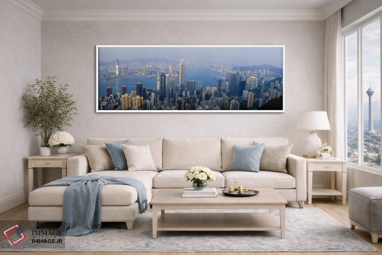 تابلو دکوراتیو Hong Kong, People's Republic Of China,نمای هوایی از بند… اثر پانورامیک ایمجز - D4W