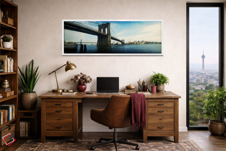 تابلو دکوراتیو Brooklyn Bridge, East River, Brooklyn, New York City, N… اثر پانورامیک ایمجز - D1W