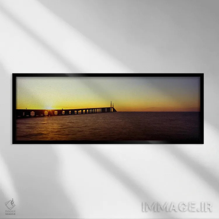 تابلو دکوراتیو Sunshine Skyway Bridge, Tampa Bay, St. Petersburg, Pine… اثر پانورامیک ایمجز - نمای قابدار مشکی