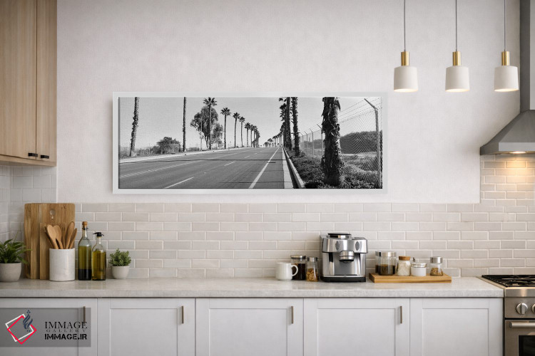 تابلو دکوراتیو California, USA,درختان نخل در امتداد جاده، سن دیگو، کال… اثر پانورامیک ایمجز - D1W