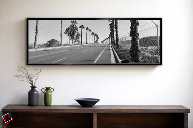 تابلو دکوراتیو California, USA,درختان نخل در امتداد جاده، سن دیگو، کال… اثر پانورامیک ایمجز - D2B