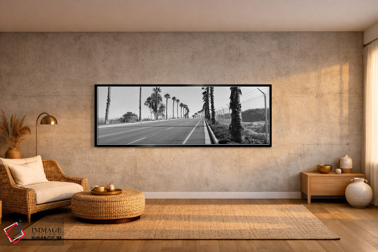 تابلو دکوراتیو California, USA,درختان نخل در امتداد جاده، سن دیگو، کال… اثر پانورامیک ایمجز - D3B