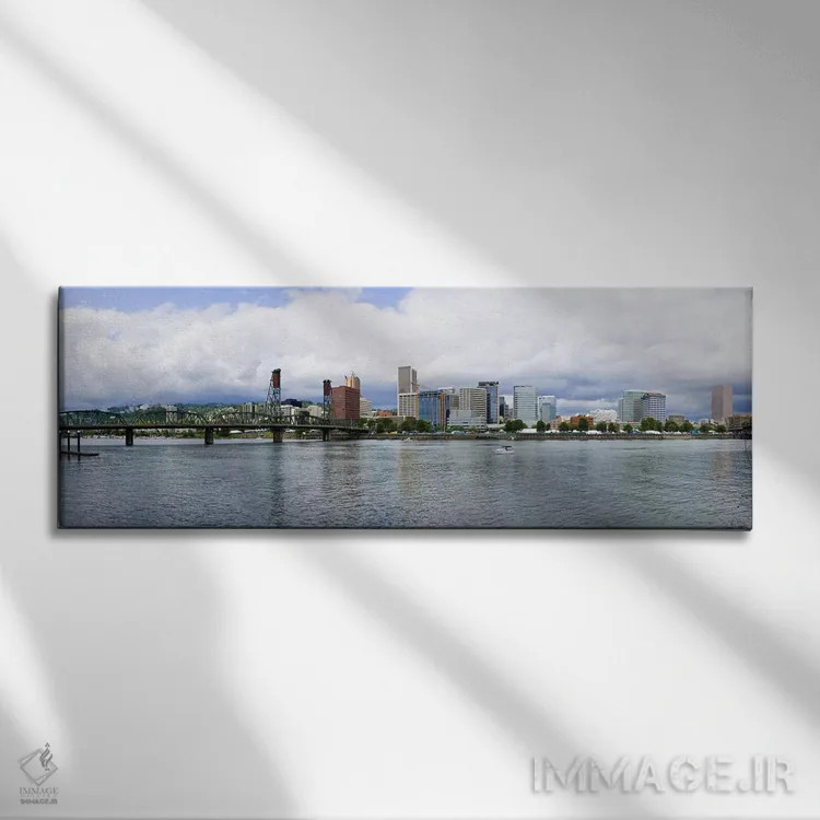 تابلو دکوراتیو Willamette River, Portland, Multnomah County, Oregon, U… اثر پانورامیک ایمجز - نمای روبهرو روی دیوار