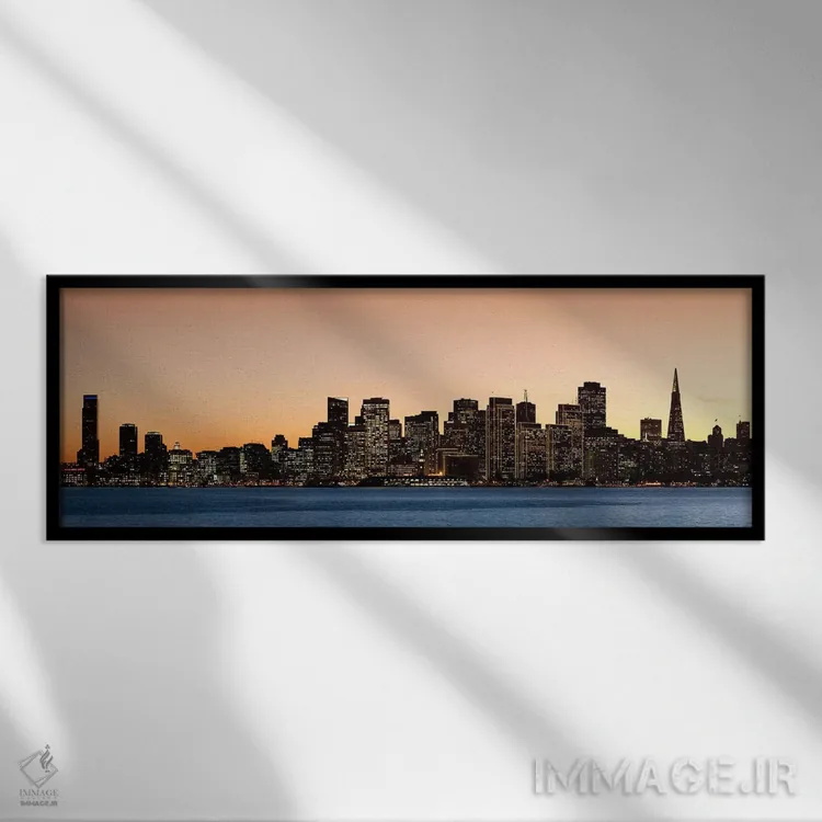 تابلو دکوراتیو San Francisco, California, USA 2010,ساختمان های روشن هن… اثر پانورامیک ایمجز - نمای قابدار مشکی