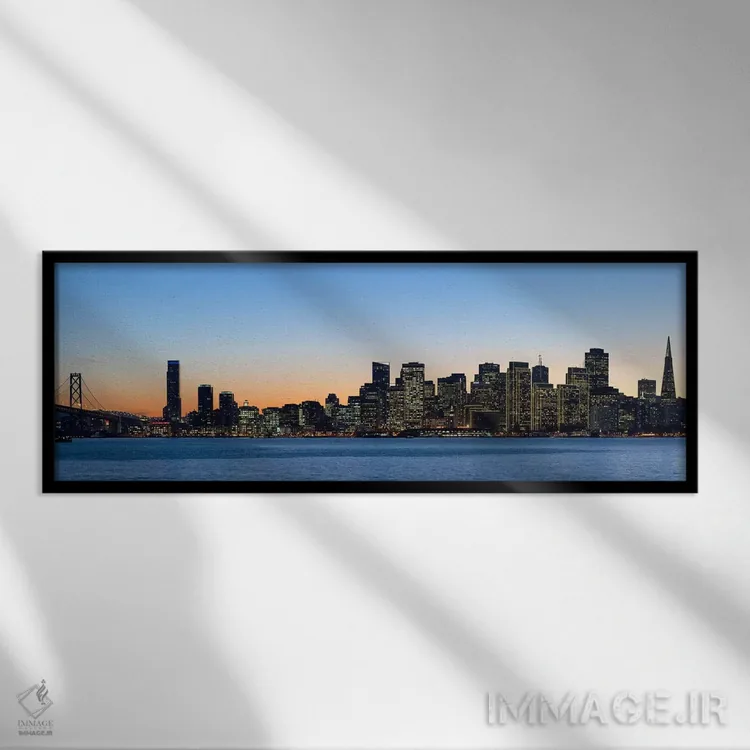 تابلو دکوراتیو Bay Bridge, San Francisco, California, USA 2010,خط افق… اثر پانورامیک ایمجز - نمای قابدار مشکی