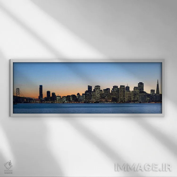 تابلو دکوراتیو Bay Bridge, San Francisco, California, USA 2010,خط افق… اثر پانورامیک ایمجز - نمای قابدار سفید