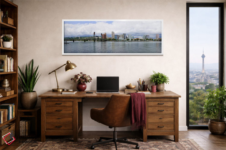 تابلو دکوراتیو Willamette River, Portland, Multnomah County, Oregon, U… اثر پانورامیک ایمجز - D1W