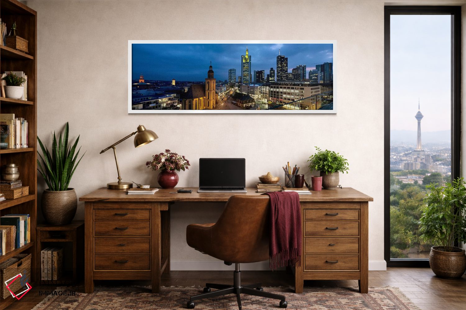 تابلو دکوراتیو St. Catherine's Church, Hauptwache, Frankfurt, Hesse, G… اثر پانورامیک ایمجز - D1W